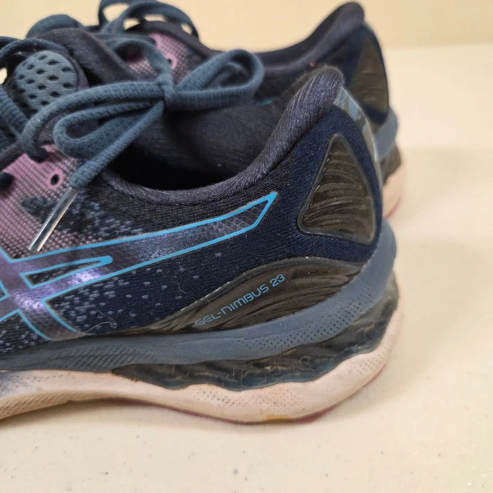 ASICS GEL-Nimbus 23 Womens 8.5‎ Wide Running Shoes French Blue 1012A884